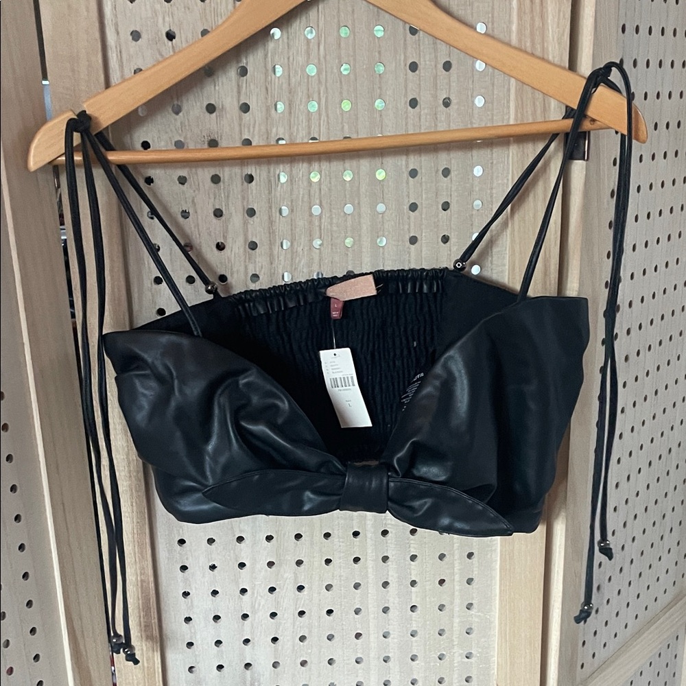 NWT- Pilcro Faux Leather Bralet size L